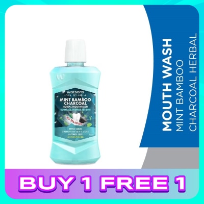 WATSONS Mint Bamboo Charcoal Herbal Mouthwash 500ML