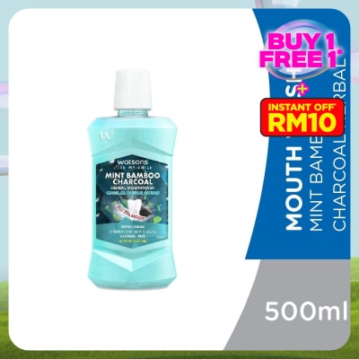 WATSONS Mint Bamboo Charcoal Herbal Mouthwash 500ML