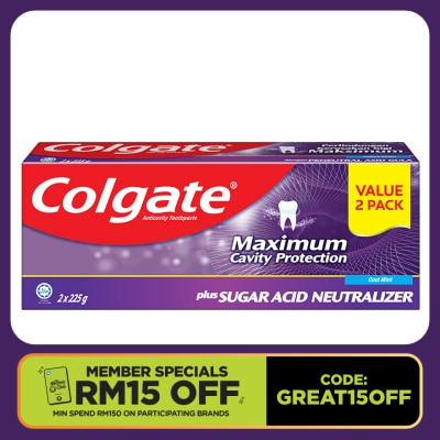 COLGATE Sugar Acid Neutralizer Cool Mint Toothpaste 2x225g