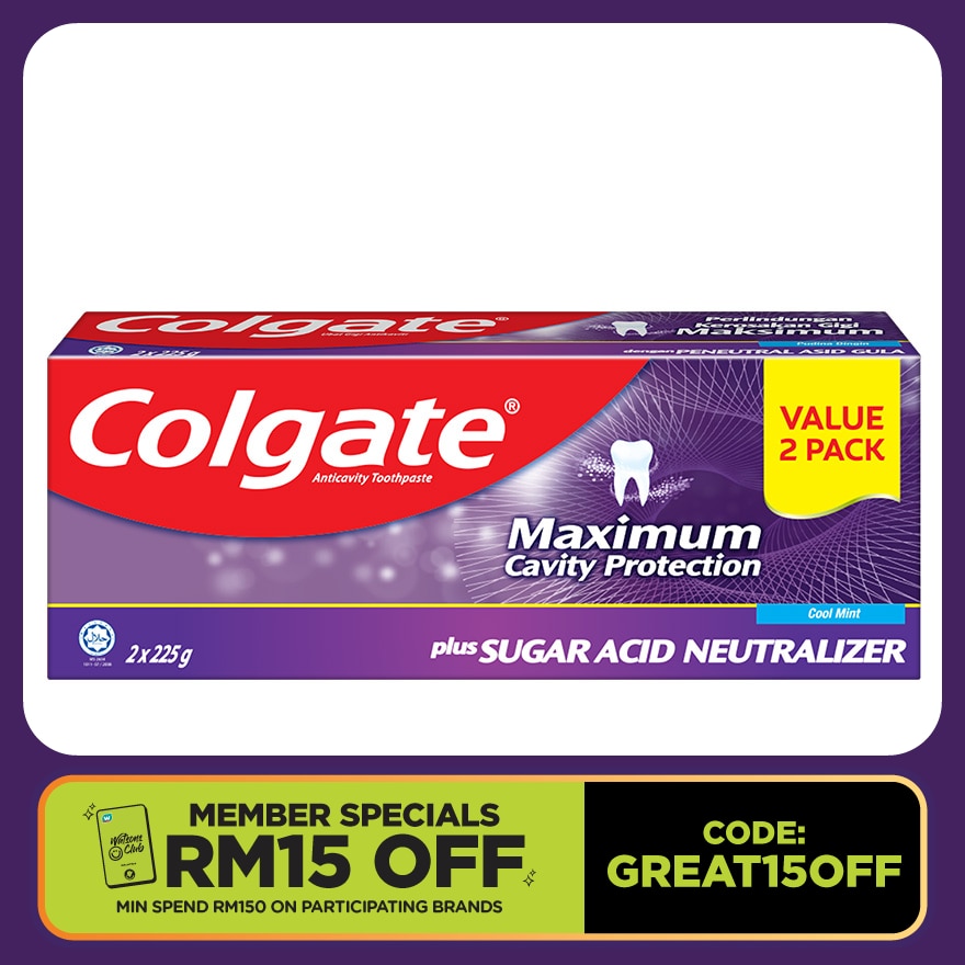 Sugar Acid Neutralizer Cool Mint Toothpaste 2x225g