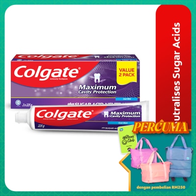 COLGATE Colgate Sugar Acid Neutralizer Cool Mint Toothpaste (2x225g)