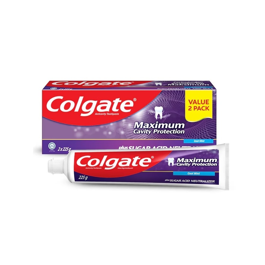 Colgate Sugar Acid Neutralizer Cool Mint Toothpaste (2x225g)