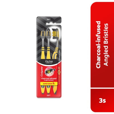 COLGATE Colgate ZigZag Charcoal Toothbrush Valuepack 3s (Soft) image