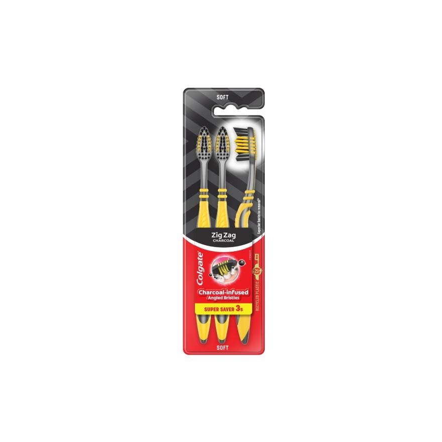 Colgate ZigZag Charcoal Toothbrush Valuepack 3s (Soft)