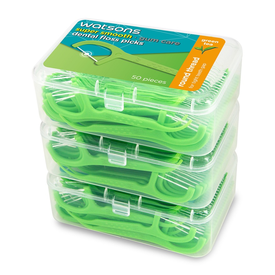 Green Tea Round Dental Floss 50s x 3