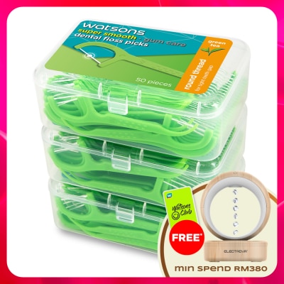 WATSONS - Green Tea Round Dental Floss 50s x 3