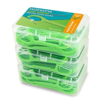 WATSONS - Green Tea Round Dental Floss 50s x 3