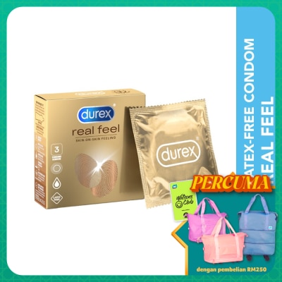 DUREX Non Latex Condom Real Feel Skin-On-Skin 3s
