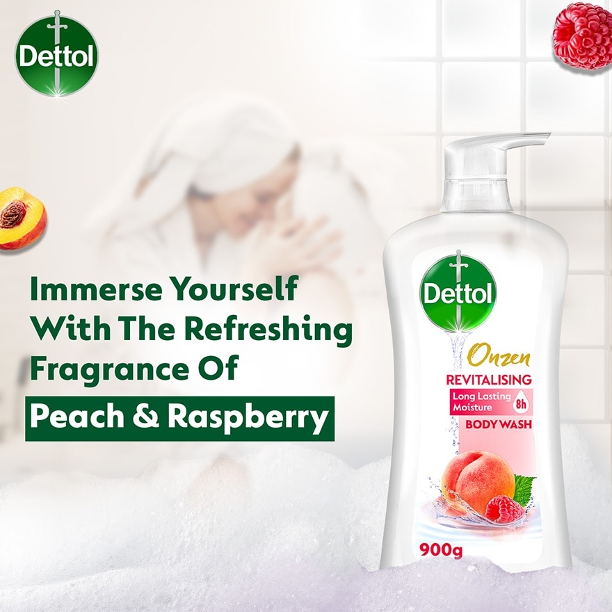 Body Wash Onzen Revitalising Peach & Raspberry 900g