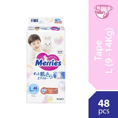 MERRIES Merries Super Premium Tape Baby Diaper Super Jumbo pack (9-14kg) L 48s