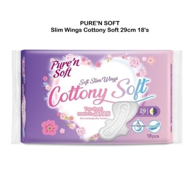 PURE'N SOFT Slim Wings Cottony Soft 29cm 18's