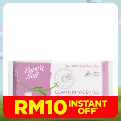 PURE'N SOFT Ultra-Thin Pantyliner 15cm 40's