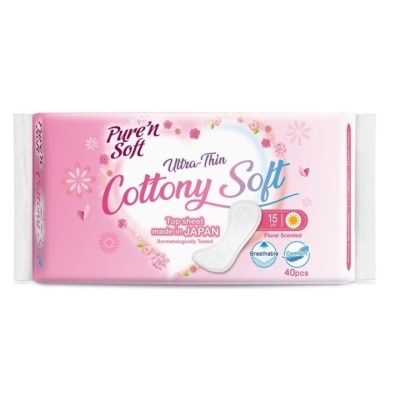 PURE'N SOFT Ultra-Thin Pantyliner 15cm 40's