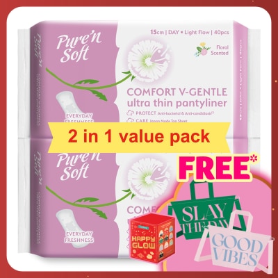PURE'N SOFT Ultra-Thin Pantyliner 150mm 2 x 40's