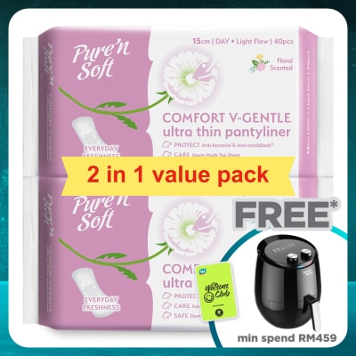 PURE'N SOFT Ultra-Thin Pantyliner 150mm 2 x 40's