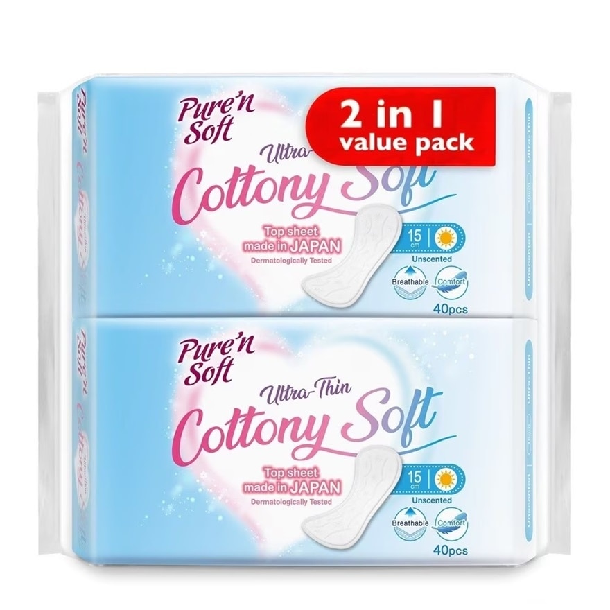 Ultra-Thin Pantyliner Unscented 150mm 2 x 40's