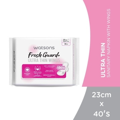 WATSONS Ultra-Thin Sanitary Napkin with Wings 23cm 24's