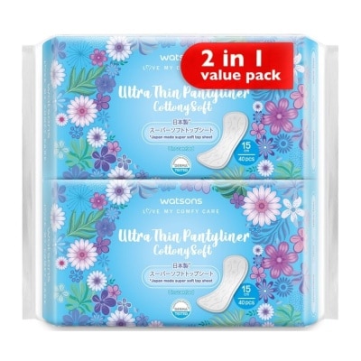 WATSONS Ultra Thin Unscented Pantyliner 150MM X 40s X 2