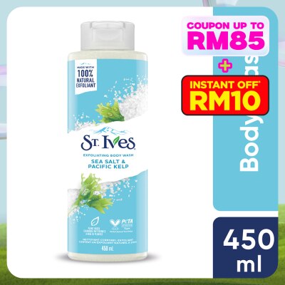 ST IVES Exfoliating Sea Salt & Pacific Kelp B/Wash 450ml
