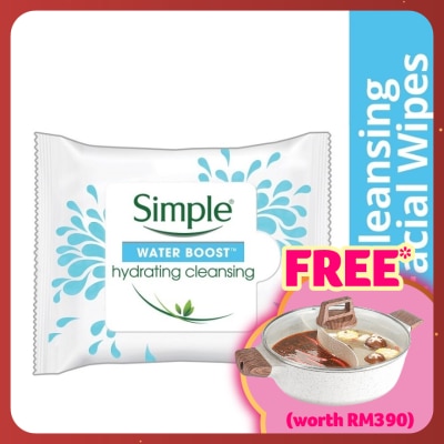 SIMPLE Simple Water Boost Hydrating Cleansing Wipes 25s'