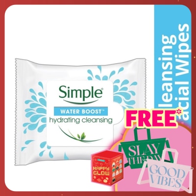 SIMPLE Simple Water Boost Hydrating Cleansing Wipes 25s'