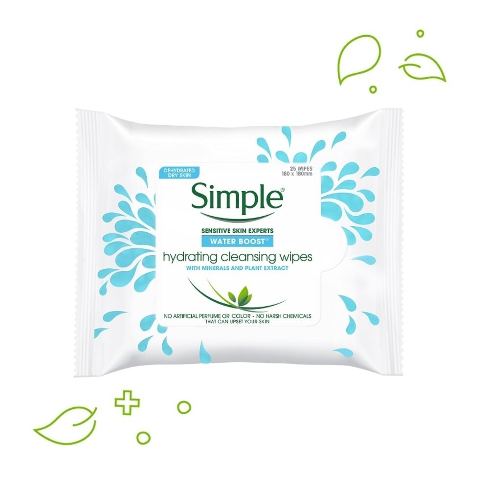 Simple Water Boost Hydrating Cleansing Wipes 25s'