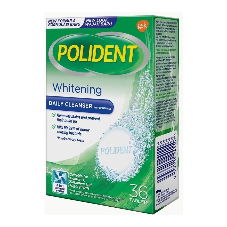 Polident Cleanser Overnight Whitening