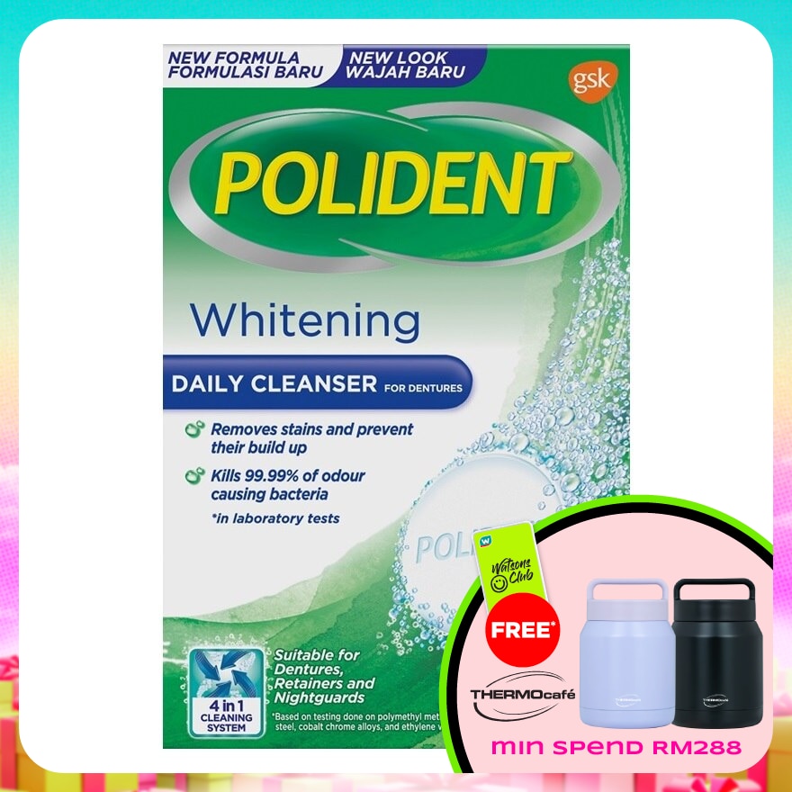 Polident Cleanser Overnight Whitening