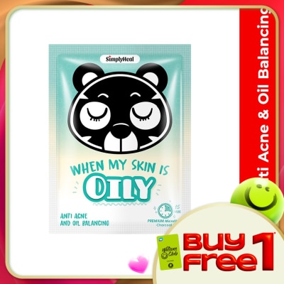 SIMPLYHEAL - Anti Acne & Oil Balancing Premium Charcoal Mask 1s