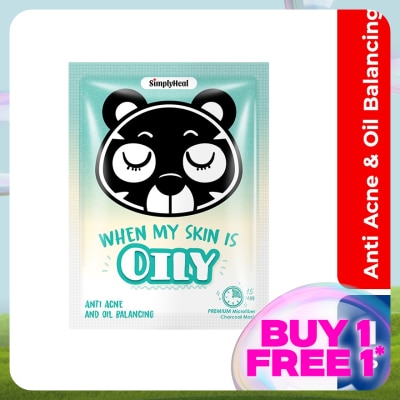 SIMPLYHEAL Anti Acne & Oil Balancing Premium Charcoal Mask 1s