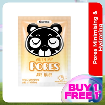 SIMPLYHEAL Pores Minimise & Hydrate Premium Charcoal Mask 1s