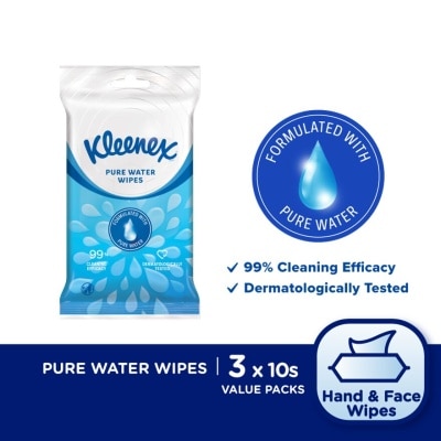 KLEENEX Hand & Face Fresh Wipes 10's x 3