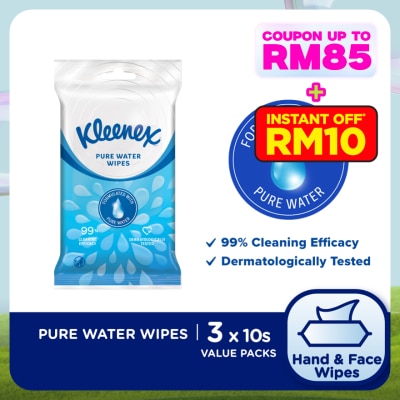KLEENEX Hand & Face Fresh Wipes 10's x 3