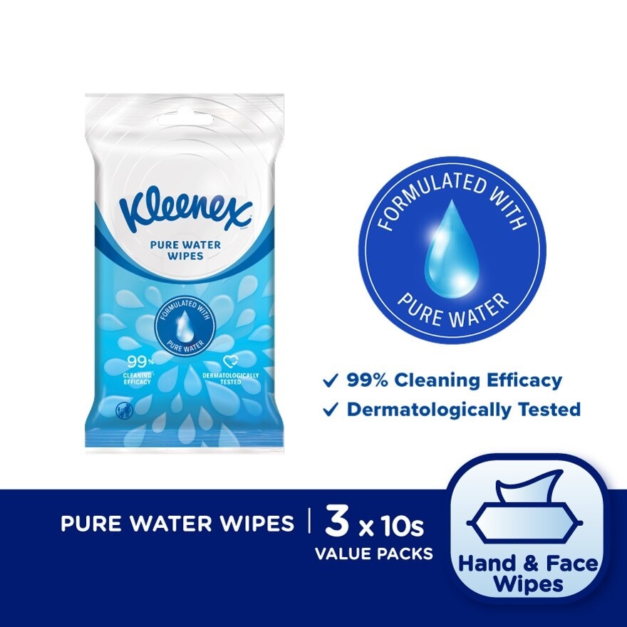 Hand & Face Fresh Wipes 10's x 3