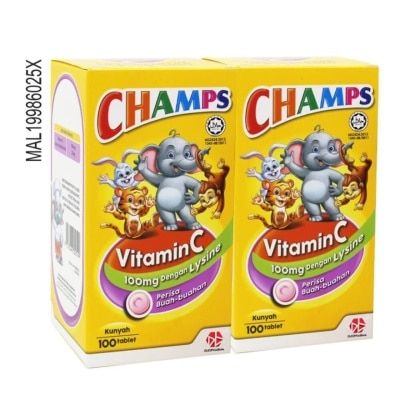 CHAMPS Vitamin C With Lysine  2 x 100's