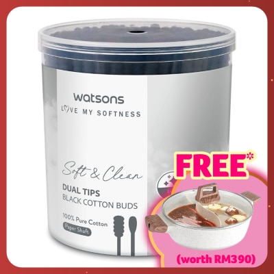 WATSONS Black Cotton Soft Buds 200's