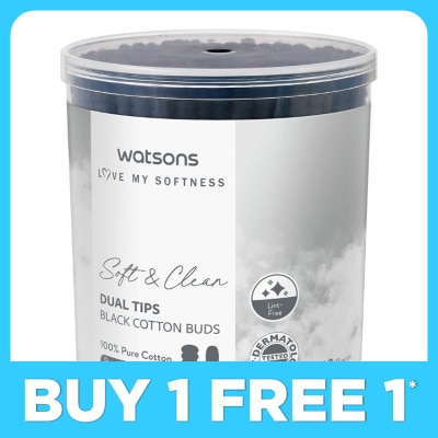 WATSONS Black Cotton Soft Buds 200's