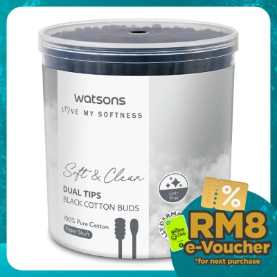 WATSONS Black Cotton Soft Buds 200's