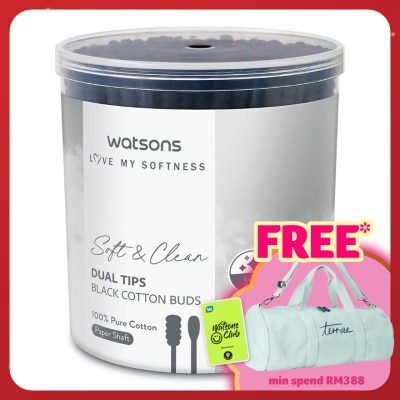 WATSONS Black Cotton Soft Buds 200's