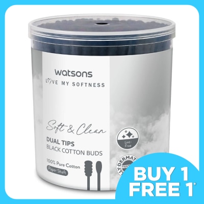 WATSONS Black Cotton Soft Buds 200's