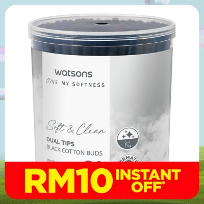 WATSONS Black Cotton Soft Buds 200's