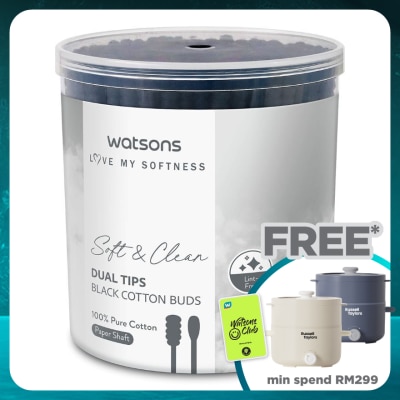WATSONS Black Cotton Soft Buds 200's