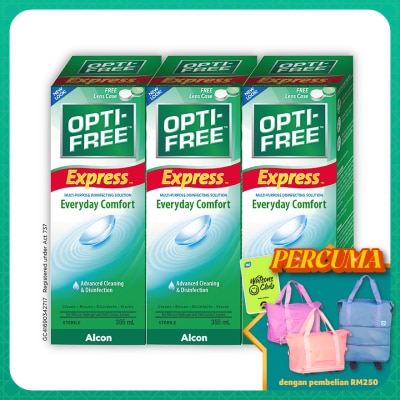 OPTI FREE EXPRESS Multipurpose Disinfecting Solution 3x355mL