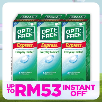 OPTI FREE EXPRESS Multipurpose Disinfecting Solution 3x355mL