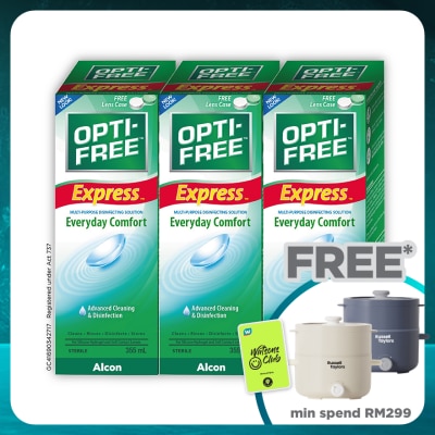 OPTI FREE EXPRESS Multipurpose Disinfecting Solution 3x355mL