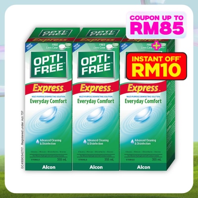 OPTI FREE EXPRESS Multipurpose Disinfecting Solution 3x355mL