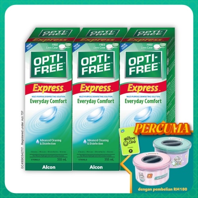 OPTI FREE EXPRESS Multipurpose Disinfecting Solution 3x355mL