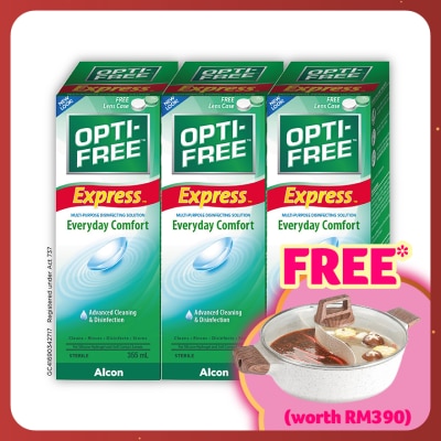 OPTI FREE EXPRESS Multipurpose Disinfecting Solution 3x355mL