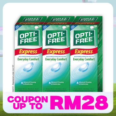 OPTI FREE EXPRESS Multipurpose Disinfecting Solution 3x355mL