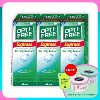 OPTI FREE EXPRESS Multipurpose Disinfecting Solution 3x355mL